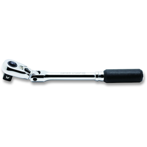 Ko-ken Z-EAL 3/8"(9.5mm)SQ. プッシュボタン式首振りラチェットハンドル(スリム) 全長160mm 2726ZB38L160 手作業工具 ソケットレンチ ラチェットハンドル(代引不可)【送料無料】