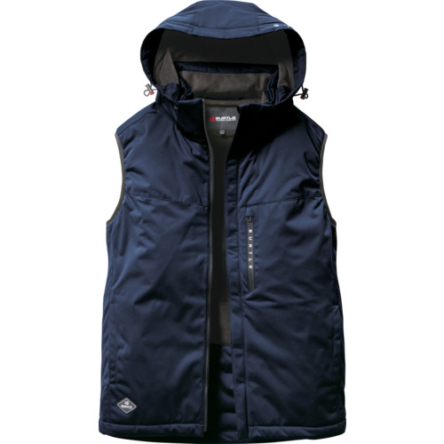 BURTLE ストレッチフーディ防寒ベスト3264-3-Mネイビー 32643M 環境改善用品 寒さ対策用品 防寒着(代引不可)【送料無料】