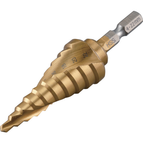 RELIEF 六角軸 スパイラルステップドリル φ4-22mm 10段 27566 切削工具 穴あけ工具 ステップドリル(代引不可)【送料無料】