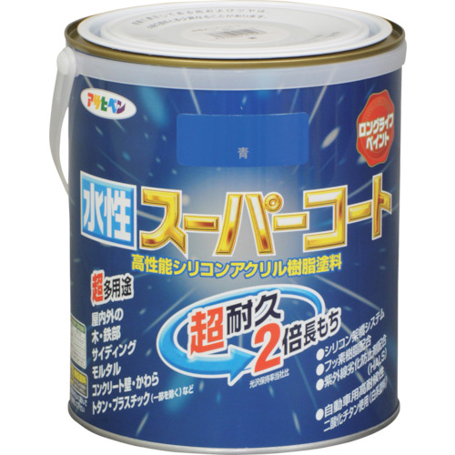 アサヒペン 水性スーパーコート 1.6L 青 415493 工事 照明用品 塗装 内装用品 塗料(代引不可)【送料無料】
