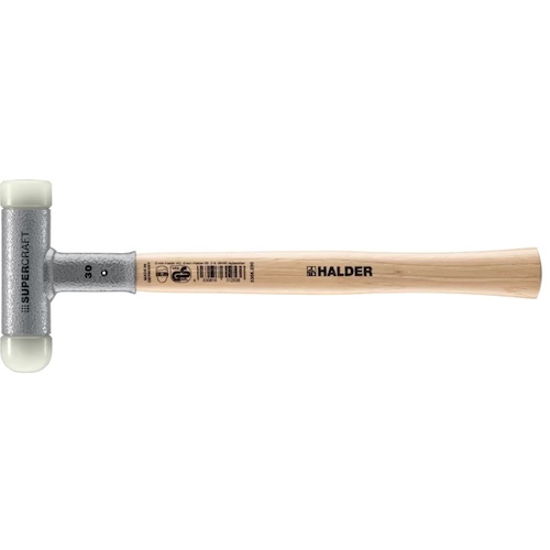 HALDER スーパークラフトハンマー ヒッコリー製ハンドル、ナイロンヘッド(平面/球面) 3366.225 手作業工具 ハンマー 刻印 ポンチ ショックレスハンマー(代引不可)【送料無料】