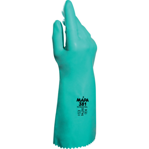 MAPA 耐油 耐薬品ニトリル手袋 ULTRANITRIL381 Mサイズ(12双入り) 34381048 保護具 作業手袋 耐薬品 耐溶剤手袋(代引不可)【送料無料】