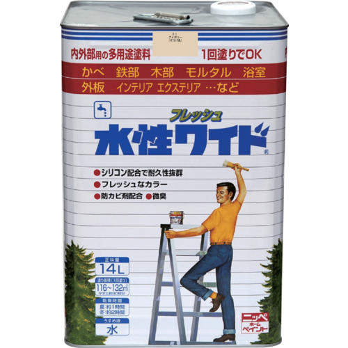 ニッぺ 水性フレッシュワイド 14L アイボリー HTA101-14 4976124024153 工事 照明用品 塗装 内装用品 塗料(代引不可)【送料無料】
