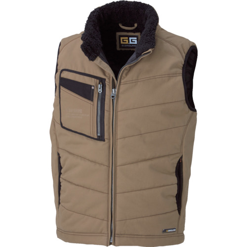 G.G. 5106 防寒ベスト ブラウン M 510681M 環境改善用品 寒さ対策用品 防寒着(代引不可)【送料無料】