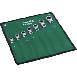 SATA ロング首振(ロック付き)コンビネーションラチェットレンチセット(7点) SATA社 手作業工具 レンチ スパナ プーラー コンビネーションラチェットレンチ 09043(代引不可)【送料無料】_1