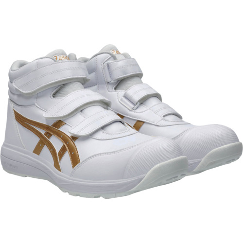 ASICS ウィンジョブ CP312 ホワイト×ピュアゴールド 27.0cm アシックスジャパン 保護具 安全靴 作業靴 プロテクティブスニーカー 1273A111.100-27.0(代引不可)【送料無料】