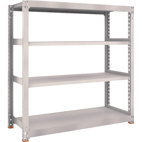 TRUSCO スチールラック M5型中量棚 1800X721XH2100 4段 単体 免震樹脂ベース付 ネオグレー ネオグレー トラスコ中山 物流 保管用品 物品棚 中量棚300kg M5-7674SFC(代引不可)【送料無料】
