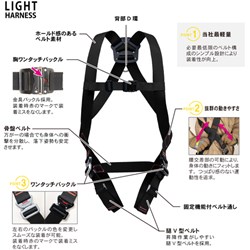 TSUYORON ライトハーネス ツインランヤード付き 伸縮式ノビロン(BK) 黒 LLサイズ 130KG対応型 藤井電工 保護具 墜落 落下防止用品 ハーネス型墜落制止用器具 TH5102NV93SVOTBLKLL130K2R23-(代引不可)【送料無料】