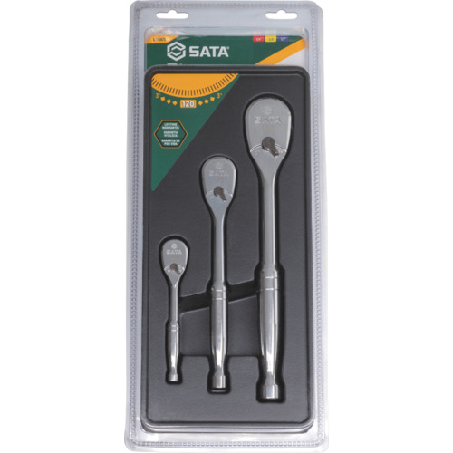 SATA ラチェットハンドル3点セット 120XP 差込角12.7mm差込角9.5mm差込角6.35mm SATA社 手作業工具 ソケットレンチ ラチェットハンドル ST13975(代引不可)【送料無料】