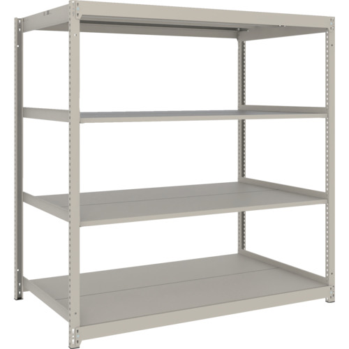 TRUSCO スチールラック 薄板ラック(棚板分割タイプ、耐荷重100Kg)1800×595×H1500 4段単体 ネオグレー トラスコ中山 物流 保管用品 物品棚 軽量棚50~120kg UL5664(代引不可)【送料無料】