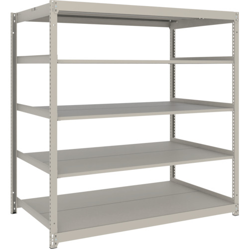 TRUSCO スチールラック 薄板ラック(棚板分割タイプ、耐荷重100Kg)1500×595×H1500 5段単体 ネオグレー トラスコ中山 物流 保管用品 物品棚 軽量棚50~120kg UL5565(代引不可)【送料無料】