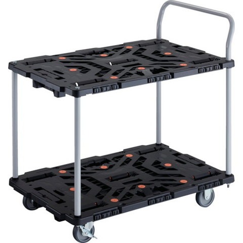 TRUSCO トラスコ 連結式樹脂製2段台車 ビートル 900X600 自在3輪 内2輪ストッパー付 ハンドル付 BT924J3S2E100(代引不可)【送料無料】 19,188円