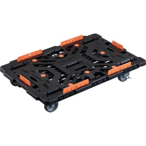 TRUSCO トラスコ 連結式樹脂製平台車 ビートル 900X600 自在5輪 内2輪ストッパー付 柵付 BT900KJ5S2E100(代引不可)【送料無料】