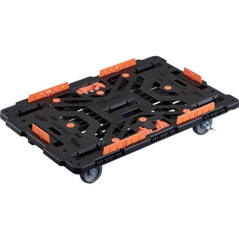 TRUSCO トラスコ 連結式樹脂製平台車 ビートル 900X600 自在3輪 内2輪ストッパー付 柵 トメタロウ付 BT900KJ3S2E100T(代引不可)【送料無料】の通販は
