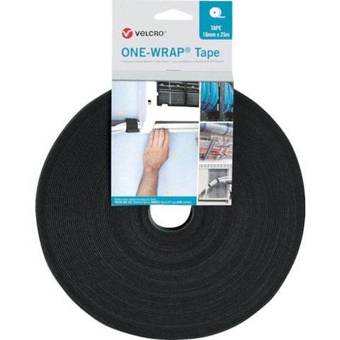 ヴェルクロ ヴェルクロ[[R上]] ONE-WRAP[[R上]] テープ 幅25mm×長さ25m 黒 難燃性タイプ VELOW64154(代引不可)【送料無料】
