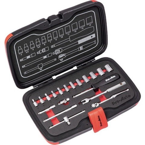 Pro-Auto 1/4DR.19PCソケットレンチセット PA2019(代引不可)【送料無料】