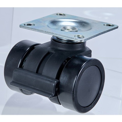 TRUSCO トラスコ プレート式重荷重用低床型 双輪キャスターダブルベアリング ストッパー付キナイロン車66mm THCNS66P(代引不可)【送料無料】