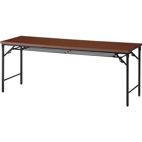 TRUSCO トラスコ 折リタタミ会議テーブル 1500X600XH700 棚板付 ウォールナット TSTT1560WN(代引不可)【送料無料】