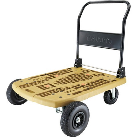 TRUSCO トラスコ 樹脂台車 カルティオビッグオフロード 900X600 ノーパンクタイヤ オリーブ MPK906NOROG 組立品 組立設置不可(代引不可)【送料無料】の通販は