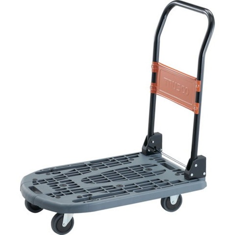 (個別送料2000円)(直送品)TRUSCO 樹脂台車 カルティオビッグ 折畳 900X600 ストッパー付 オリーブ MPK-906-OG-S TRUSCO 台車の通販