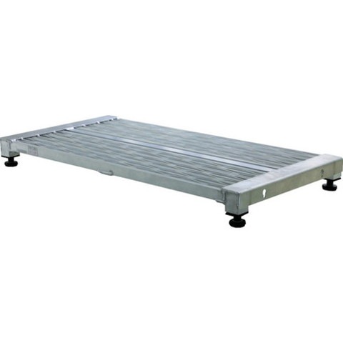 TRUSCO トラスコ 低床式アルミ製ステップ グレーチング仕様 900X600XH90~120 TFSG0960AL(代引不可)【送料無料】
