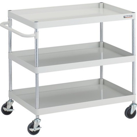 TRUSCO トラスコ フェニックスワゴン 抗ウィルスハンドル 省音 900X600XH880 3段 W色 PEW993AW 組立品 組立設置不可(代引不可)【送料無料】