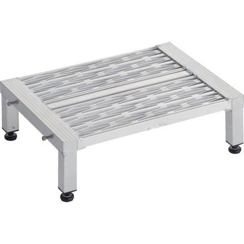 TRUSCO トラスコ 高床式アルミ製ステップ グレーチング仕様 600X450XH190~220 TFSGH0645AL(代引不可)【送料無料】の通販は 62,110円