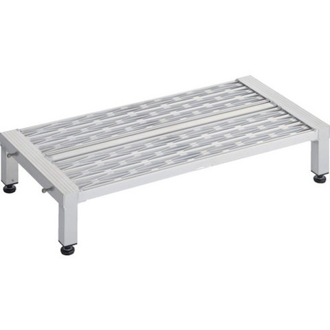 TRUSCO トラスコ 高床式アルミ製ステップ グレーチング仕様 900X450XH190~220 TFSGH0945AL(代引不可)【送料無料】