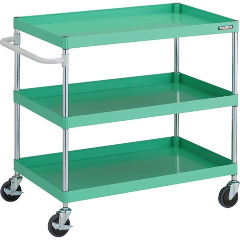 TRUSCO トラスコ フェニックスワゴン 抗ウィルスハンドル 省音 900X600XH880 3段 YG色 PEW993AYG 組立品 組立設置不可(代引不可)【送料無料】