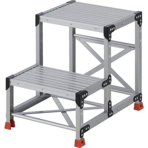 TRUSCO トラスコ 作業用踏台 2段 ステップ奥行300 高サ0.60m 天板500X400 TSF25306 組立品 組立設置不可(代引不可)【送料無料】