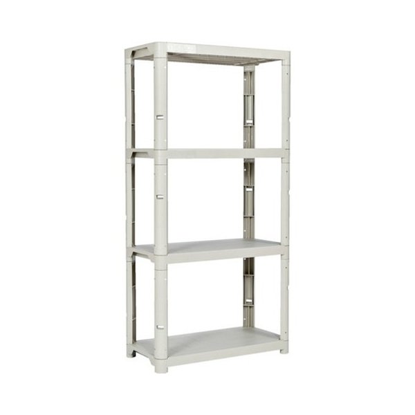 TRUSCO トラスコ プラ棚 高サ1800-4段タイプ コーナーキャップ4個付 ネオグレー TPT6344CA 組立品 組立設置不可(代引不可)【送料無料】 8,812円