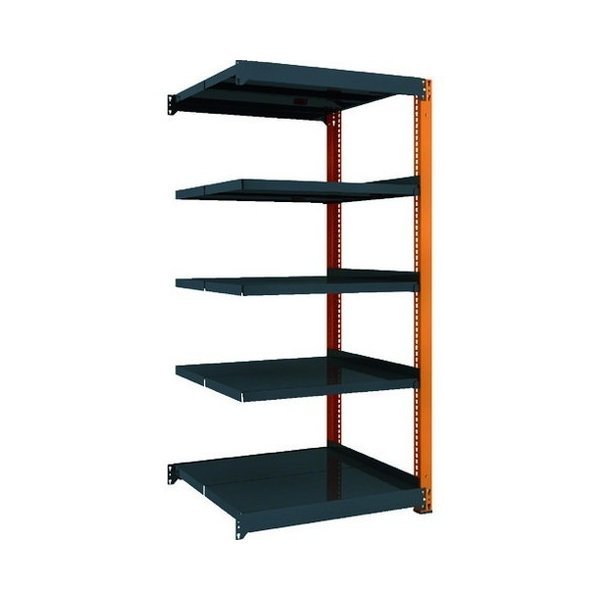 TRUSCO トラスコ TM3型中量棚 900X921X1800 5段 連結 黒 TM36395B 組立品 組立設置不可(代引不可)【送料無料】