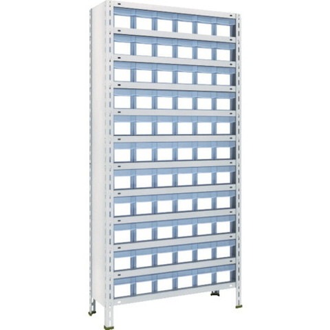 TRUSCO トラスコ 軽量棚 875X300X1800 樹脂引出透明 小X66 ネオグレー 63V812C11 組立品 組立設置不可(代引不可)【送料無料】