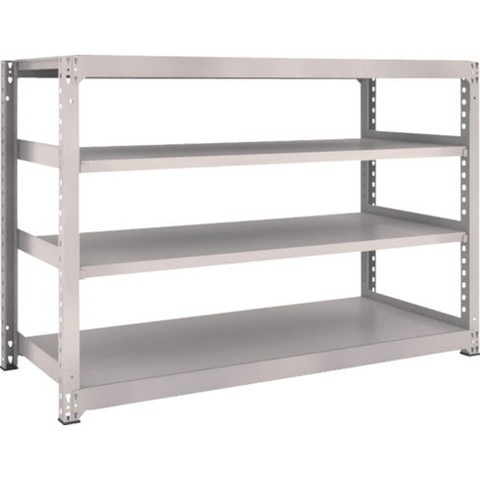 TRUSCO トラスコ M3型中量棚 1800X721XH1200 4段 単体 ネオグレー M34674 組立品 組立設置不可(代引不可)【送料無料】