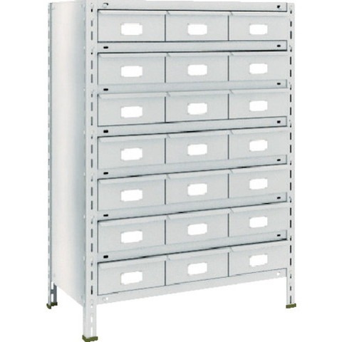 TRUSCO トラスコ 軽量棚 875X450X1200 スチール引出 大X21 ネオグレー 43X808B7 組立品 組立設置不可(代引不可)【送料無料】