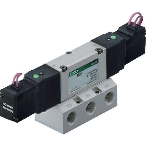 CKD 4Kシリーズパイロット式5ポート弁セレックスバルブ 12C[dm[[の3乗]]/(S・bar)]/音速コンダクタンス (1台) 品番：4KB410-15-AC100V パイロット式5ポート弁 セレックスバルブ 4KB2シリーズ CKD パイロット