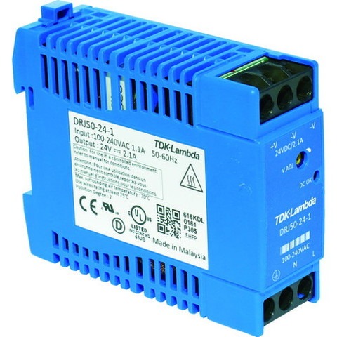 TDKラムダ DINレール取付専用ユニット型電源 DRJ 50W ブロック端子 DRJ50241(代引不可)【送料無料】