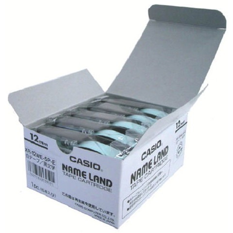 カシオ ネームランド用スタンダードテープ5本入リ12mm XR12WE5PE(代引不可)【送料無料】の通販は 5,978円