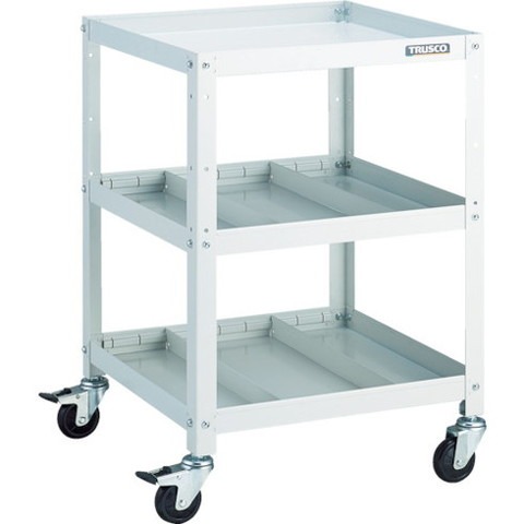 TRUSCO トラスコ ラビットワゴン 500X500 仕切2段付 ゴム車輪 W色 RBW753S2W(代引不可)【送料無料】の通販は