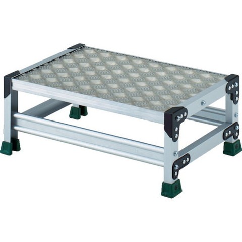 TRUSCO トラスコ アルミ合金製作業台 縞鋼板 1段 高サ0.25m 600X400 TSFC1625 組立品 組立設置不可(代引不可)【送料無料】
