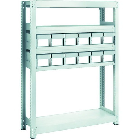 TRUSCO トラスコ M2型軽中量棚 H1200 樹脂NG引出付 小X12 M24335E12 組立品 組立設置不可(代引不可)【送料無料】