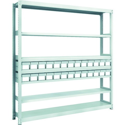 TRUSCO トラスコ M2型軽中量棚 H1800 樹脂NG引出付 小X26 M26637E26 組立品 組立設置不可(代引不可)【送料無料】