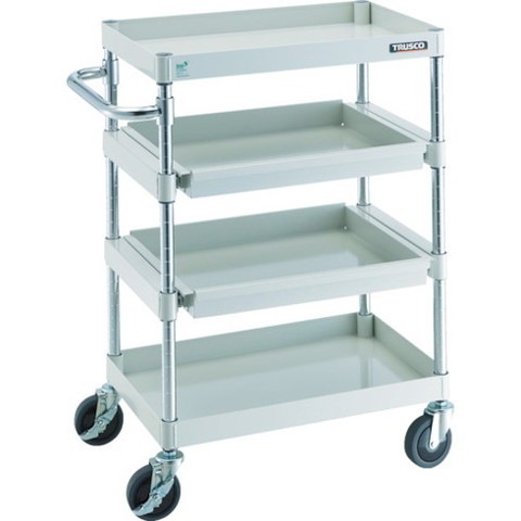 TRUSCO トラスコ フェニックスワゴン 省音 600X400 4段 スライド2段付 W色 PEW962M2W 組立品 組立設置不可(代引不可)【送料無料】の通販は