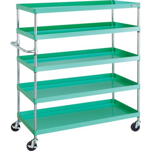 TRUSCO トラスコ フェニックスワゴン 省音 1200X600XH1500 5段 YG色 PEW15125YG 組立品 組立設置不可(代引不可)【送料無料】の通販は
