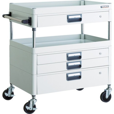 TRUSCO トラスコ フェニックスワゴン 省音 750X500XH880 引出付 W色 PEW972VXZW 組立品 組立設置不可(代引不可)【送料無料】の通販は 85,780円