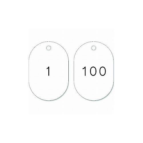 緑十字 小判型番号札 1~100/連番号入 白 小判札453-W(1~100) 45×30mm 100枚組 200111 標識・標示 安全標識(代引不可)【送料無料】