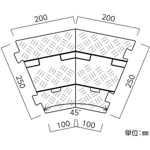 緑十字 ケーブルプロテクター 2系統タイプ/コーナー用 ケーブルガード2C(R) 400×250×45mm 286204 電設配線部品 ケーブル固定具(代引不可)【送料無料】_1