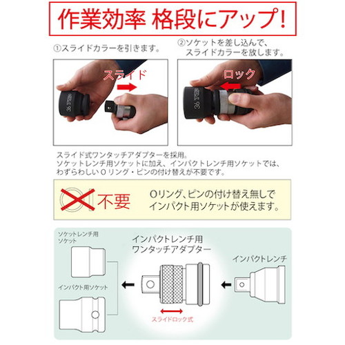 TOP インパクトレンチ用ソケット・ワンタッチアダプターセット PT-1736PUS トップ工業(株) ソケットレンチ インパクト用ソケット(代引不可)【送料無料】_1