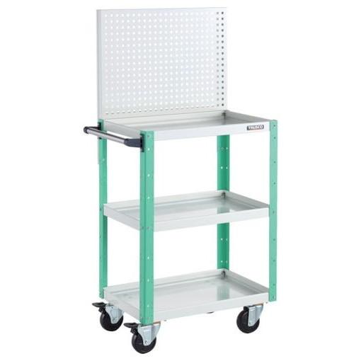 TRUSCO ツールワゴン バーディーワゴン 上部パンチングパネル 600X400X1330 ホワイト/ヤンググリーン BDWP963WYG 物流 保管用品 物流 保管用品 ツールワゴン スチール製ワゴン(ボルトタイプ)(代引不可)【送料無料】