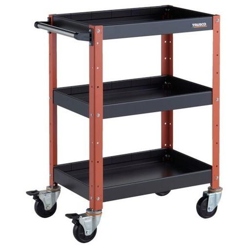 TRUSCO ツールワゴン バーディワゴン 600X400XH880 深3段 ブラック/オレンジ BDW963F3BKOR 物流 保管用品 物流 保管用品 ツールワゴン スチール製ワゴン(ボルトタイプ)(代引不可)【送料無料】